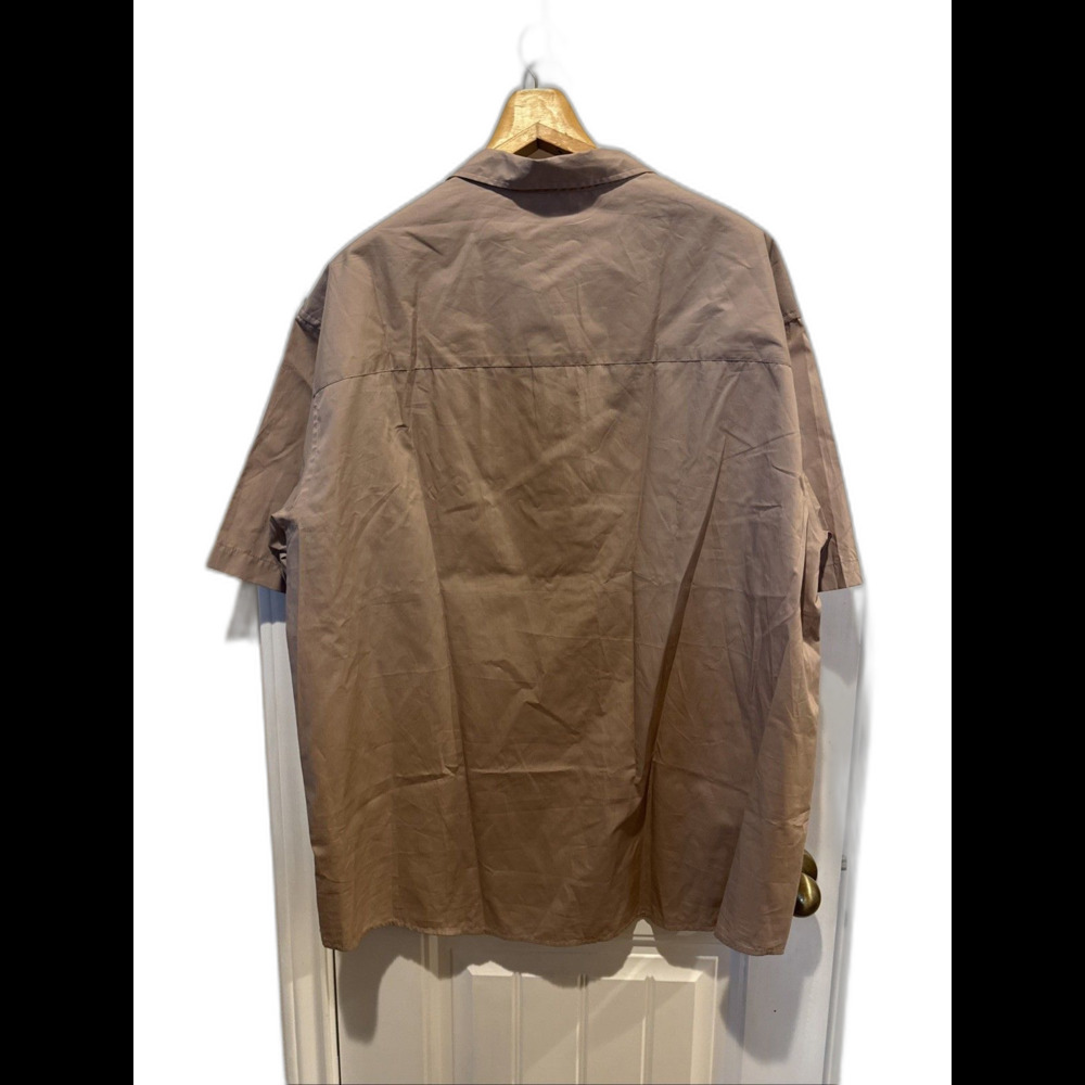 H&M Shirt Men's XL Khaki Short Sleeve Relaxed Fit Button-Front - Picture 7 of 8